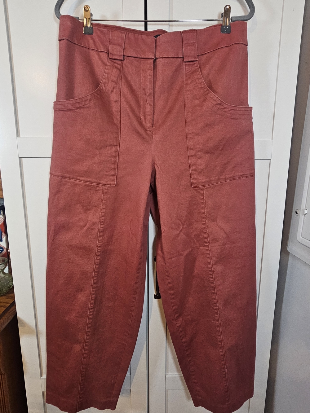 Express Wide Leg Pants in Rust Pink